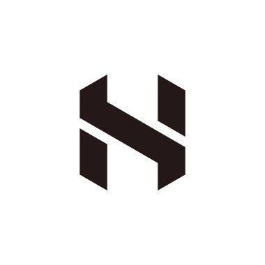 sh harfi basit minimalist logo vektörü 