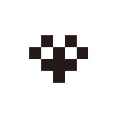 Artı tıbbi kalp pikselleri basit logo vektörü 