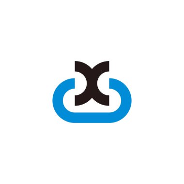 X harfi mavi su soyut logo vektörü 