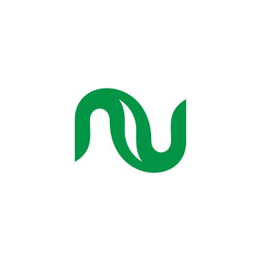 n doğa yaprağı harfi soyut basit logo vektörü 