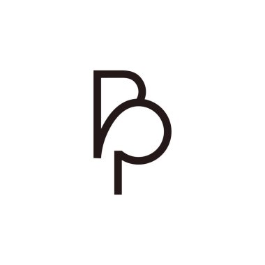 pb Monoline harfi basit geometrik logo vektörü 