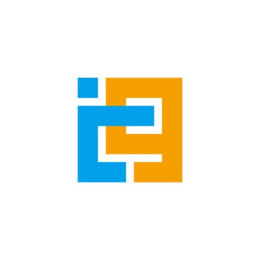 ig harfi soyut kare geometrik çizgi logo vektörü 