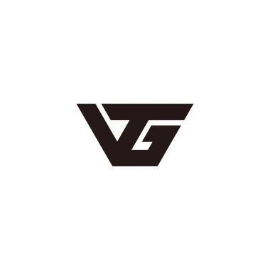 letter vgt simple geometric line logo vector  clipart