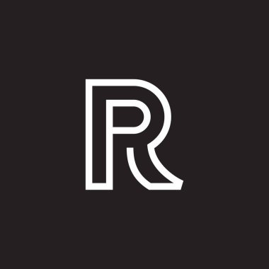 harf pr mono çizgileri basit geometrik logo vektörü 