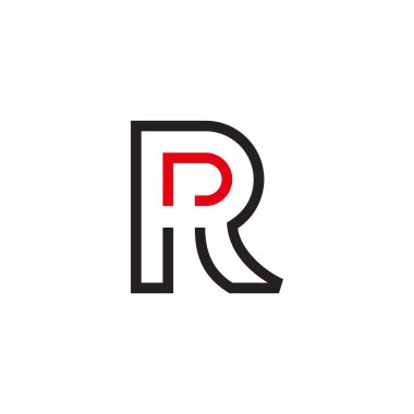 harf dr renkli ince çizgi basit logo vektörü 