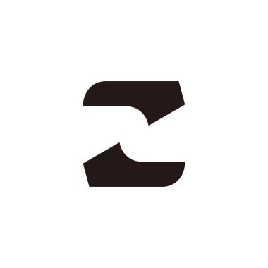 letter z number 2 slice simple geometric logo vector  clipart