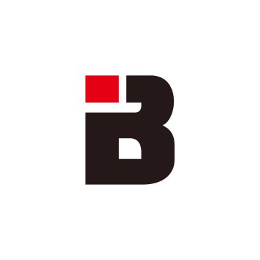 harf ib renkli basit geometrik logo vektörü 