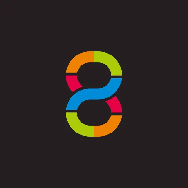 Nummer Kleurrijke Infinity Lineaire Logo Vector — Stockvector