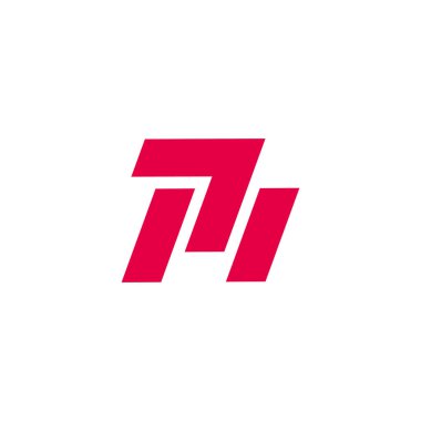 Pi harfi ok çizgileri soyut logo vektörü 