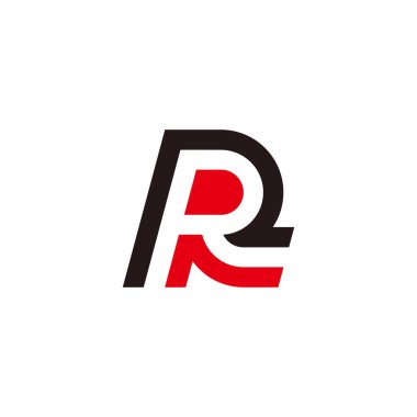 harf ir ri renkli geometrik çizgi logo vektörü 