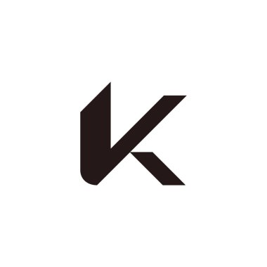 harf VK basit geometrik Logo vektör 