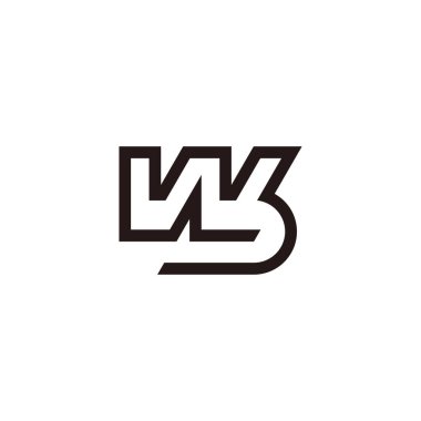 wb harfi hareket doğrusal logo vektörü 