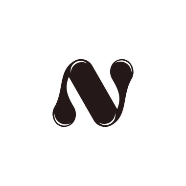 n harfi siyah yağ sıvı logo vektörü 