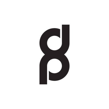 dp harfi bağlı sonsuzluk basit çizgi logo vektörü 