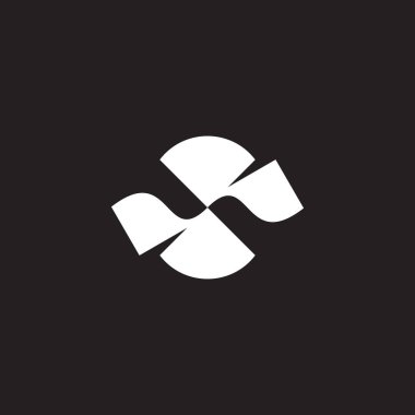 geometrik beyaz kağıt simge logo vektörünü eğriliyor 