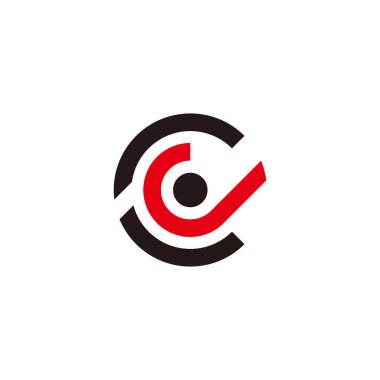 harf cj yuvarlak logo vektörü 