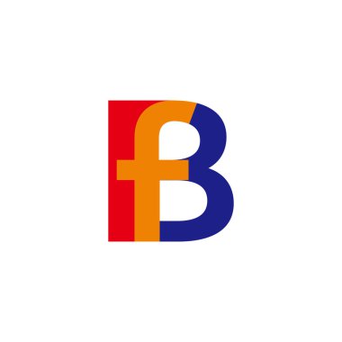 i b harfi basit renkli bağlantılı yazı tipi logo vektörü 