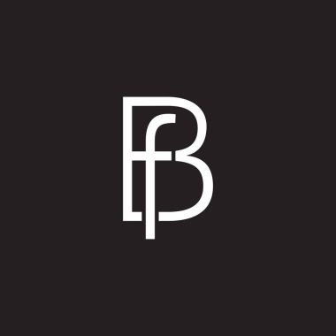 fb harfi basit bağlantılı yazı tipi temiz logo vektörü 