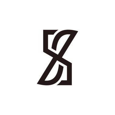 harf kx ambigram geometrik çizgi logo vektörü 