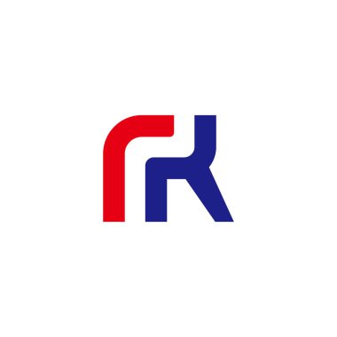 rk harfi basit doğrusal geometrik logo vektörü 