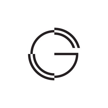 G harfi daireler hareketli basit logo vektörü