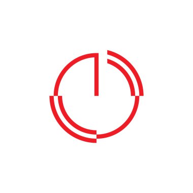 Güç düğmesi daireleri basit logo vektörünü hareket ettirir