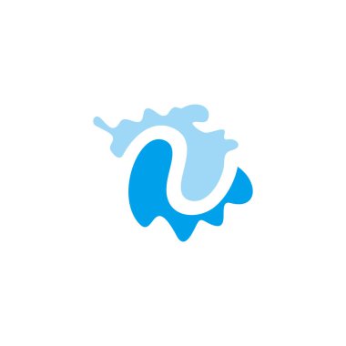 n harfi dalgaları su dalgaları hareket logosu vektörü 