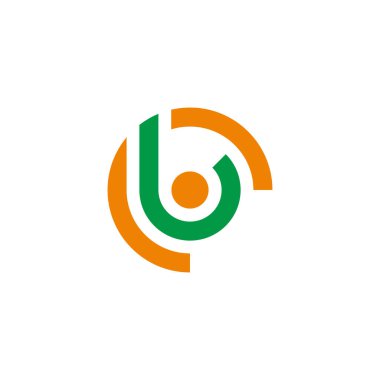 harf cb renkli hareket logo vektörü 