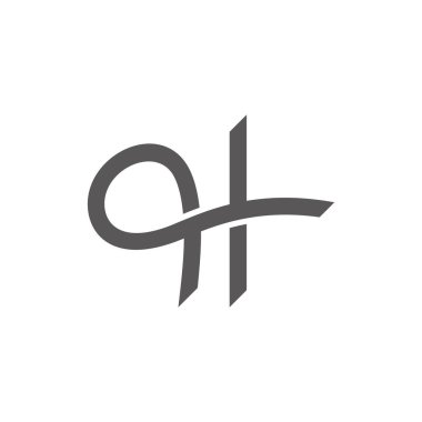 H harfi kıvrımları döngü kurdelesi basit logo vektörü