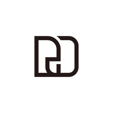 harf rd basit geometrik çizgiler bağlı logo vektörü 