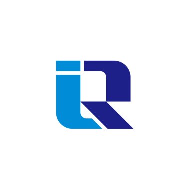 harf ir basit geometrik mavi logo vektörü 