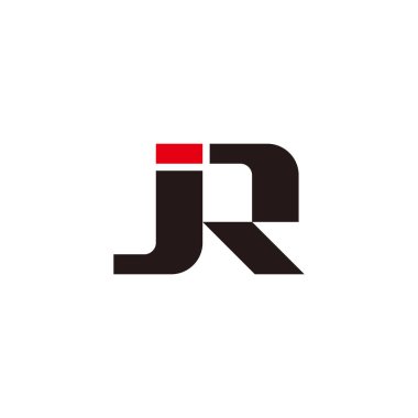 Jr harfi basit geometrik renkli logo vektörü 