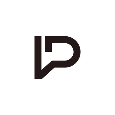 harf vp basit bağlı geometrik çizgiler logo vektörü 