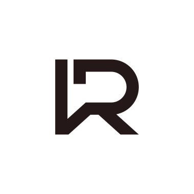 harf vr basit bağlı geometrik çizgiler logo vektörü 