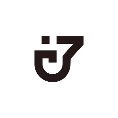 j7 harfi basit geometrik çizgiler lgoo vektörü