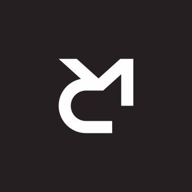 mc harfi basit bağlı satır logo vektörü 