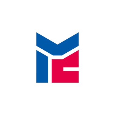 mc harfi basit geometrik renk logo vektörü 