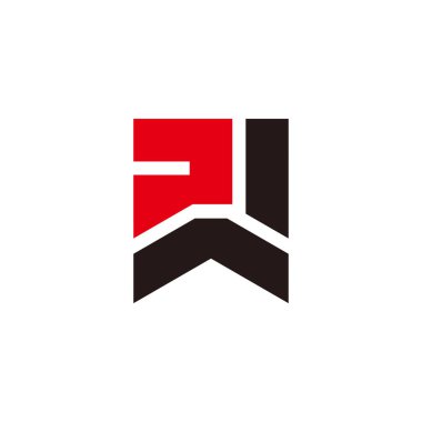 pw harfi çatısı basit geometrik renkli logo vektörü 