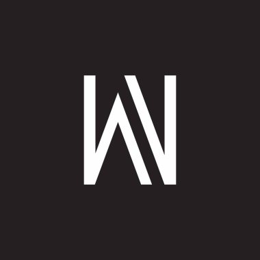 harf vw dilimi basit geometrik çizgi logo vektörü 