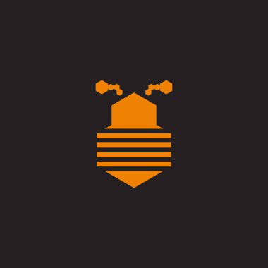 Altıgen arı kovanı çizgileri geometrik logo vektörü 