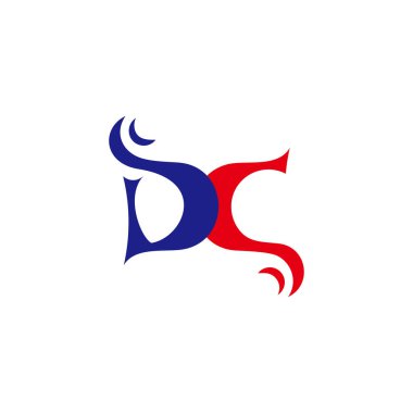 dc harfi soyut renk eğrileri bağlı logo vektörü 