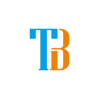 tb harfi basit renkli yazı tipi logo vektörü 