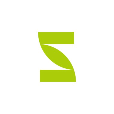 harf s yaprağı yeşil basit geometrik logo vektörü 