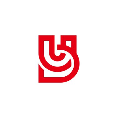 ub harfi basit kırmızı logo vektörü ile çakıştı 