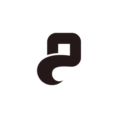 p kare swoosh basit geometrik logo vektörü 