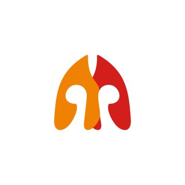 m harfi soyut antik maske basit logo vektörü 