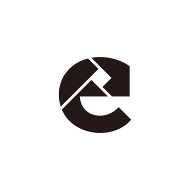 Harf e doodle basit geometrik logo vektörü parlıyor 