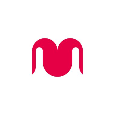 harf mü soyut negatif samur basit geometrik logo vektörü 