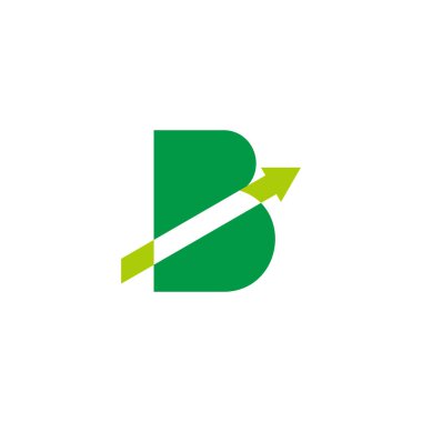 harf b dilimi ok basit geometrik çizgi logo vektörü 