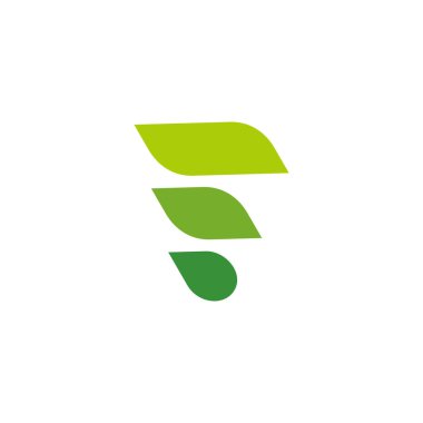 f esansı yeşil yaprak sıvı logo vektörü bırakın 